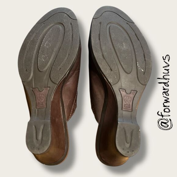 Ariat Brown Leather Wedge Heel Clog with Tassel - Size 6.5 - Picture 7 of 10